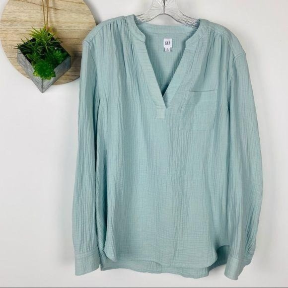 GAP Tops - Gap Sage Soft Cotton Popover Tunic Size MTall